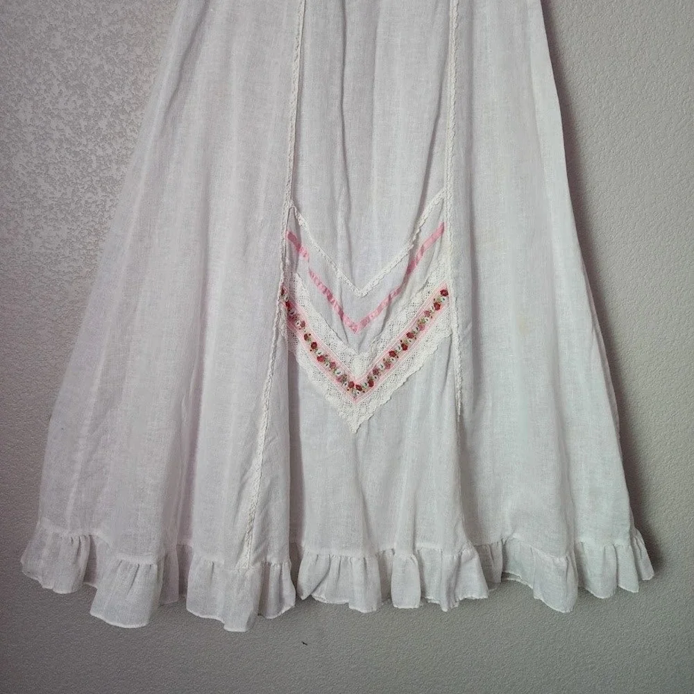 WENDY CALIFORNIA‎ VTG 70s prairie lace maxi skirt cottagecore coquette ethereal